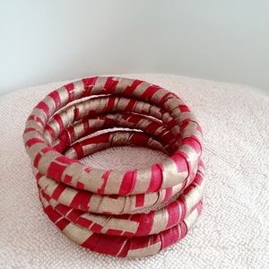 !Sale! 4 Sets Fabric Bracelets,  Metallic Fabric